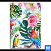 Poster Blumen Papageien Aquarell Hochformat Motivvorschau