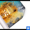 Poster Buddha Gold Tuerkis Hochformat Material