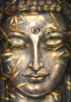 Poster Buddha Silber Gold Hochformat Crop