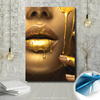Poster Goldene Lippen Hochformat