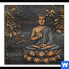 Poster Goldener Buddha Bambus Quadrat Motivvorschau