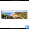 Poster Holztreppe Zum Einsamen Strand Panorama Motivvorschau