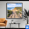 Poster Holztreppe Zum Einsamen Strand Quadrat Produktvorschau