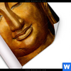 Poster Laechelnder Buddha In Gold Querformat Material