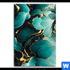 Poster Marmor Blueten In Tuerkis Gold Hochformat Motivvorschau