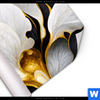Poster Marmor Blueten In Weiss Gold Hochformat Material