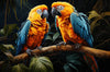 Poster Papageien Auf Einem Ast Quadrat Crop