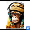 Spannbild Affe Mit Kopfhoerern Brille Hochformat Motivvorschau