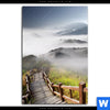 Spannbild Holztreppe Auf Berg Mit Wolken Hochformat Motivvorschau