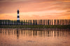 Spannbild Leuchtturm Bei Sonnenuntergang Quadrat Crop