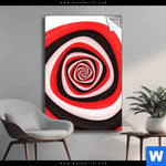 Spannbild mit dem Bild Spirale in rot weiß schwarz im Format Hochformat kaufen.