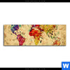 Spannbild Weltkarte Retro Bunt Panorama Motivvorschau