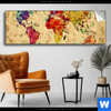 Spannbild Weltkarte Retro Bunt Panorama Produktvorschau