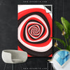Spannbild Spirale in rot weiß schwarz Hochformat Produktfoto wandbild.com