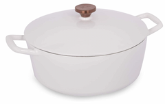 white dutch oven for braising meats or making soup chilli or stew