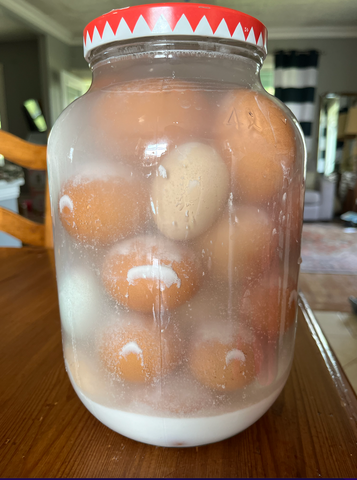 4L jar of water glassed eggs