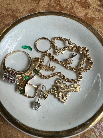 Client's old jewelry for new designs.