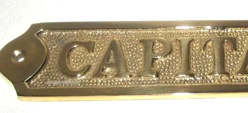 Massives Türschild- Messingschild- maritim- Schiff- CAPTAINE