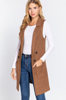 Sleeveless Long Sweater Vest – Gali Company