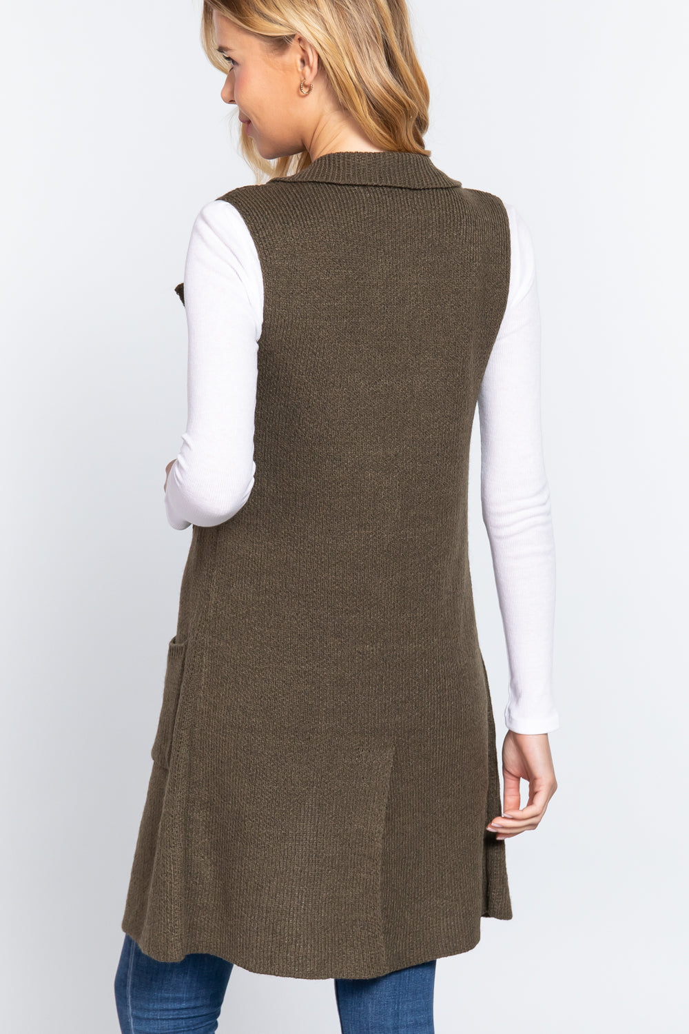 Sleeveless Long Sweater Vest – Gali Company