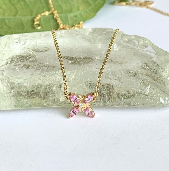 Birth Flower Jewelry] March - Forget-me-not Necklace (10K Yellow Gold –  TAKE-UP Jewelry