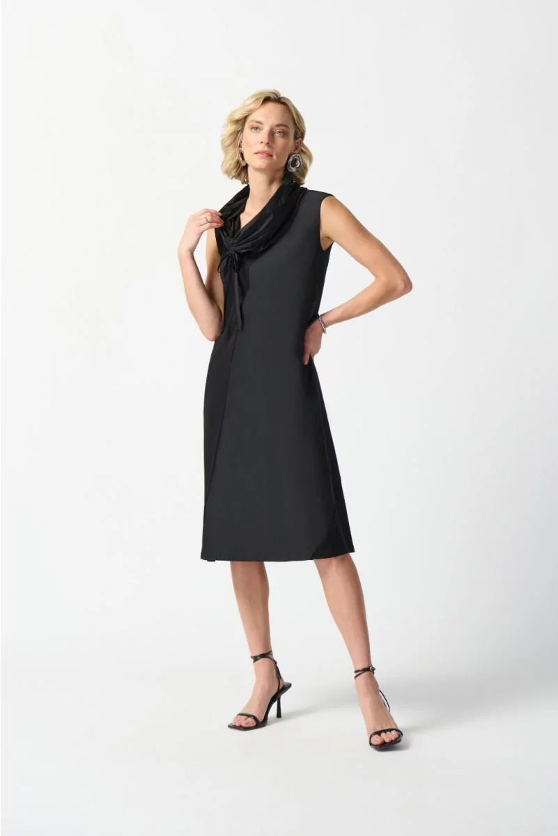 Stand Collar Cocoon Dress - JOSEPH RIBKOFF