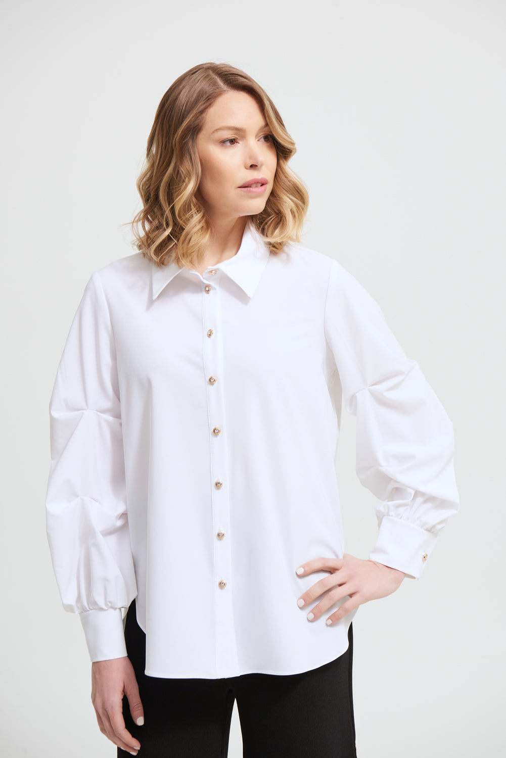 Joseph Ribkoff 241181 Stretch Woven Wrap Blouse