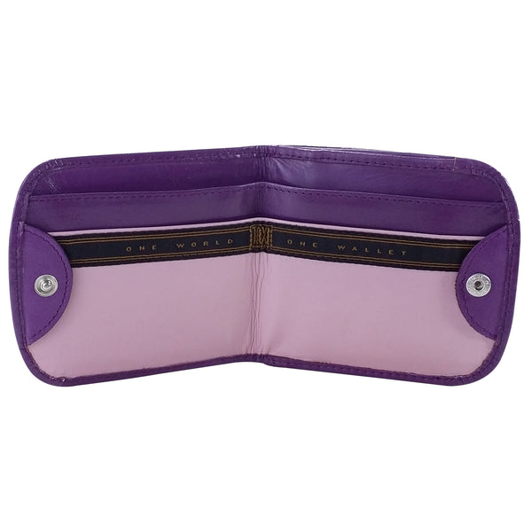 Taxi Wallet. Purple Leather Folding Wallet - Bills, Cards, Coins ...