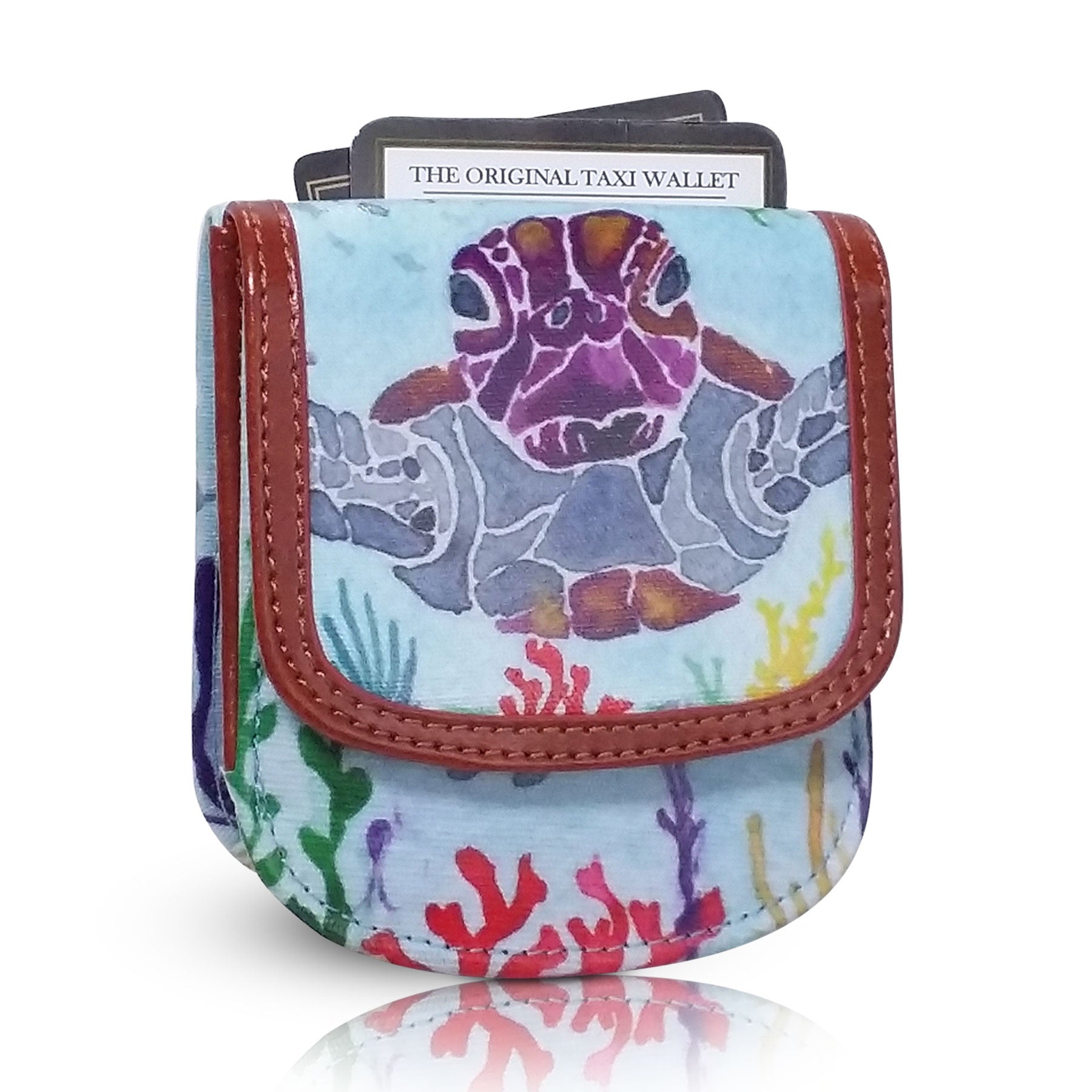 Sea Turtle 2 Small Folding Card Wallet for Women Coin Purse – Alicia Klein - Taxi Wallet ...