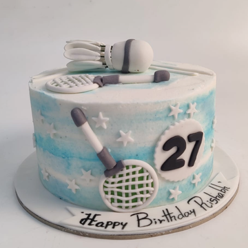 Badminton themed cake, made by the Foxy Cake co! | Sports themed cakes,  Dinosaur birthday cakes, Themed cakes