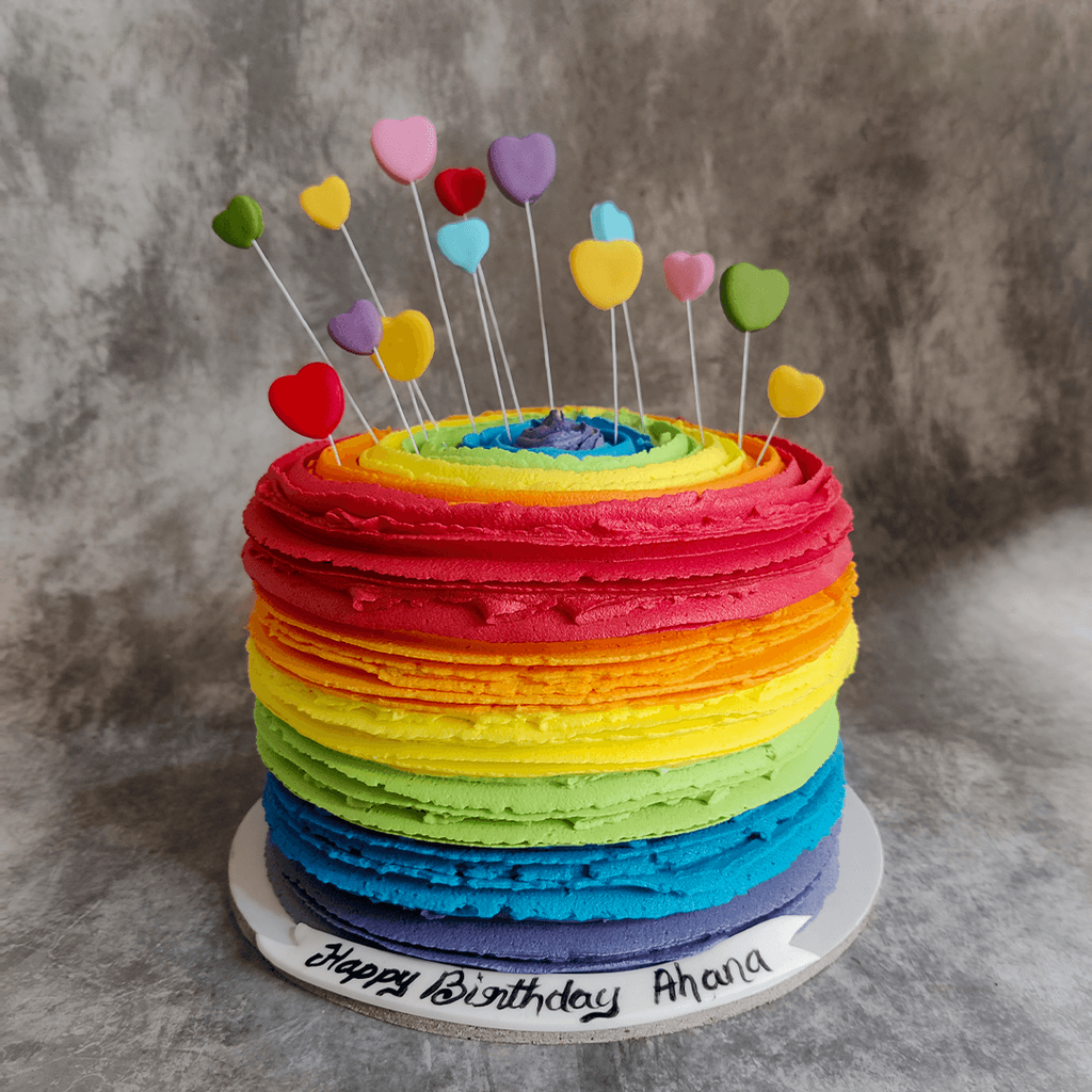 Rainbow cake for kissing cousins : r/cakedecorating