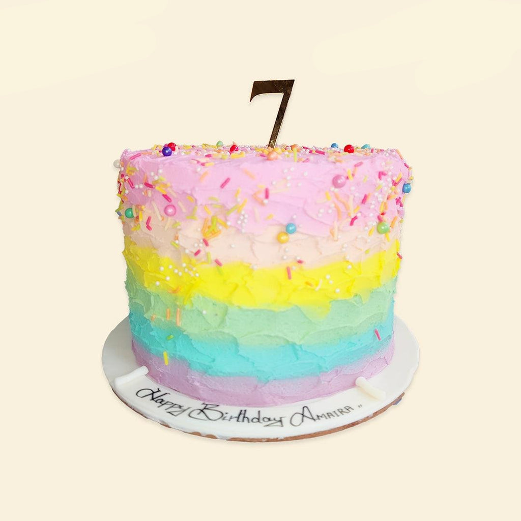 Vibrant Rainbow Cake For Kids Birthday