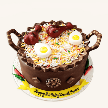 Egg-less Chicken Biryani Theme Cake