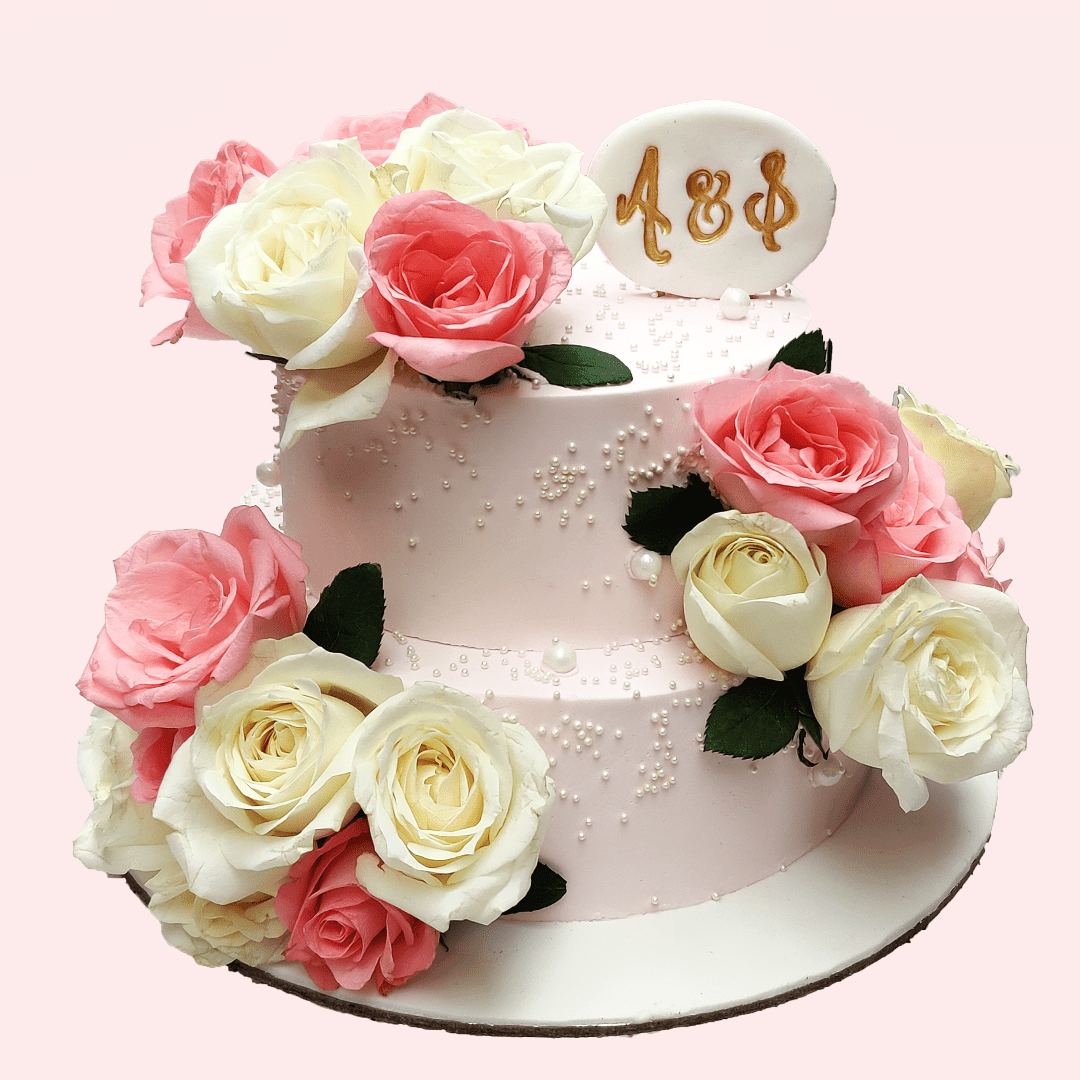 Floral Monogram Cake – Crave by Leena