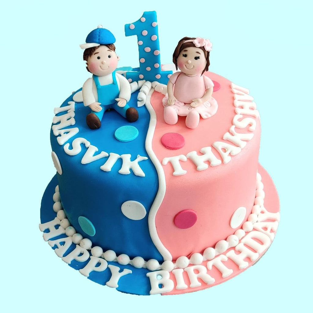 The Twin Bakers - Boy/Girl combined Birthday cake🎂🎂... | Facebook