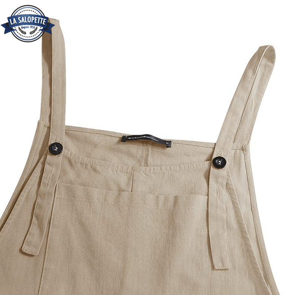 Beige Plastron Overalls