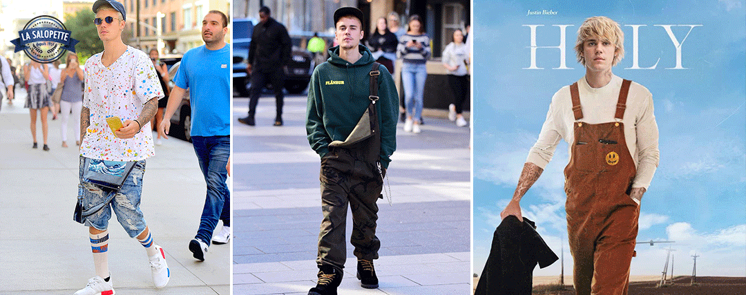 Justin Bieber in overall