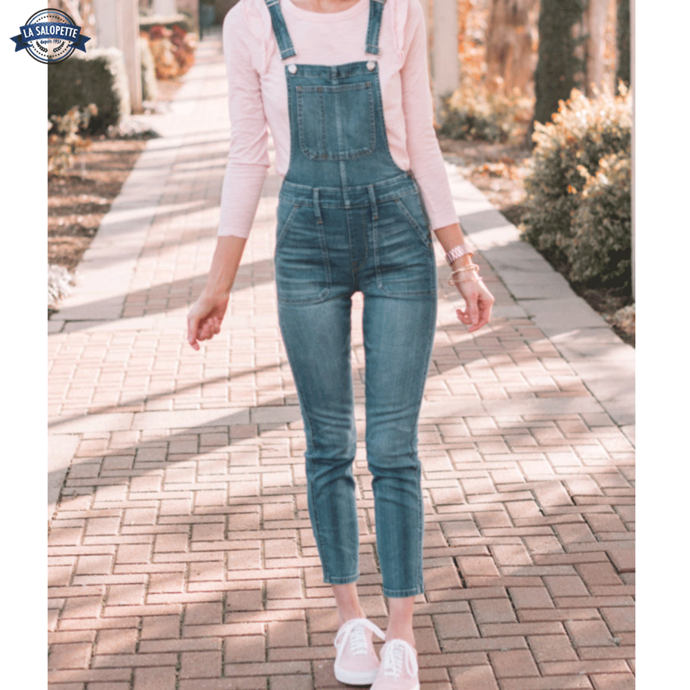 Trendy blauwe overall