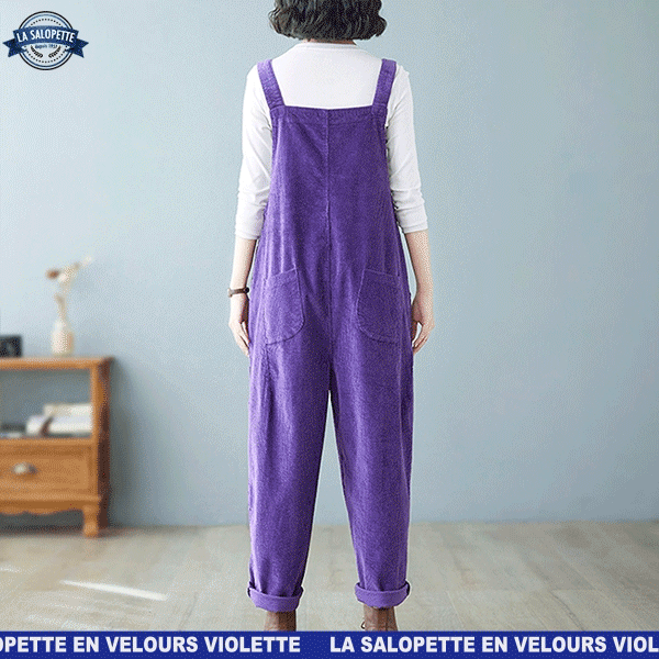 Violet fluwelen overall