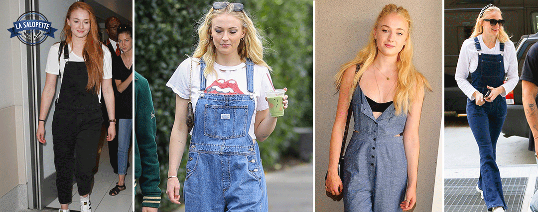 Sophie Turner i overalls