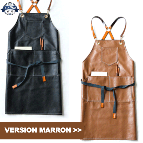 Tablier en Cuir Marron