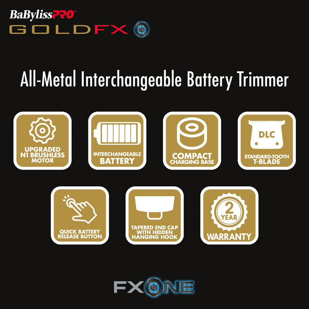 BaBylissPRO FXONE GoldFX Trimmer Features