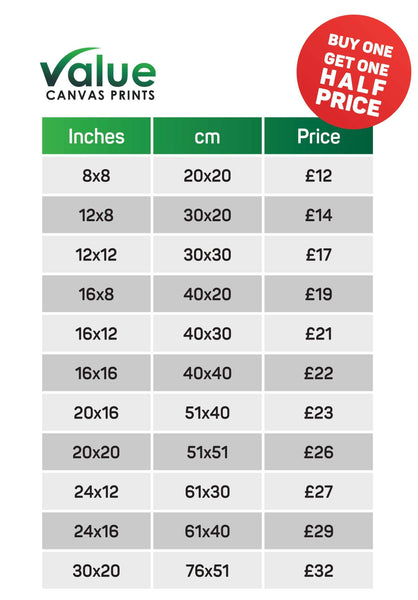 Canvas Prices – Value Canvas Prints