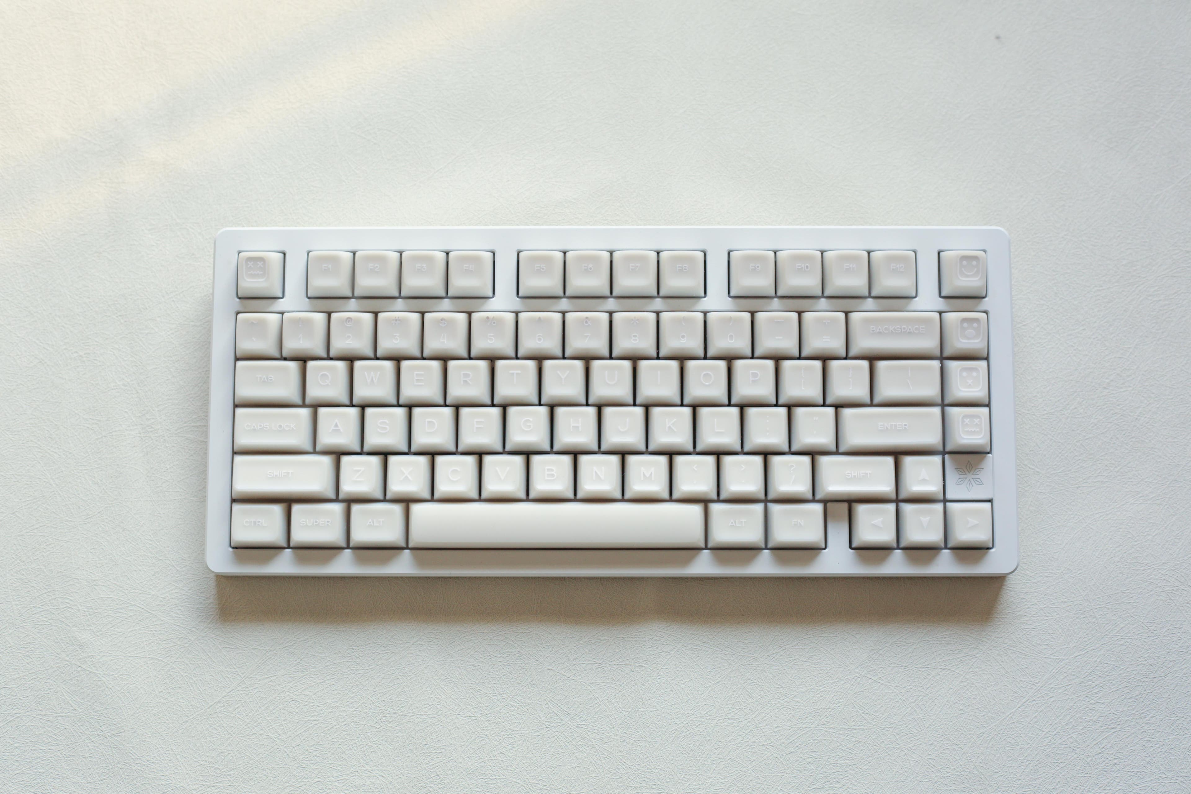 Semi-Transparent Minimalist White Keycaps