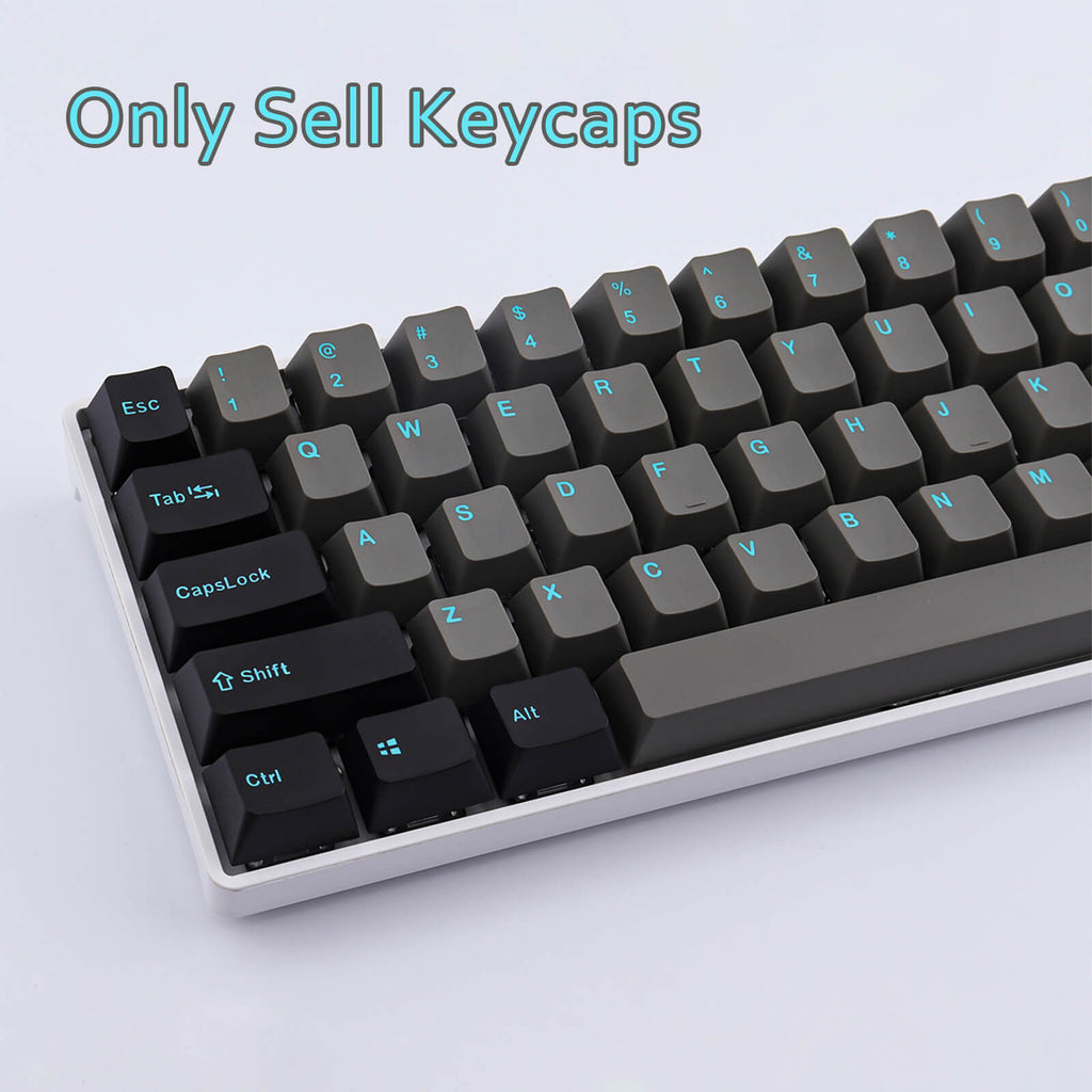 cyan and grey keycaps