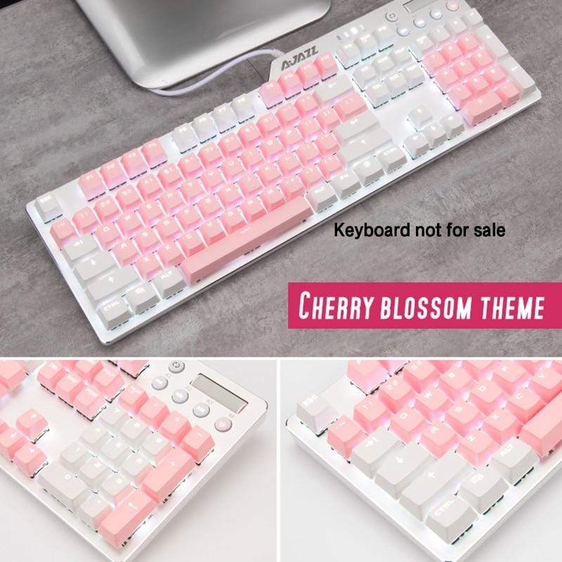 Cherry Vlossom Theme Top Printed 104 Key  Keycaps Keys Caps Set for Mechanical Keyboard for Gaming Mechanical Keyboard