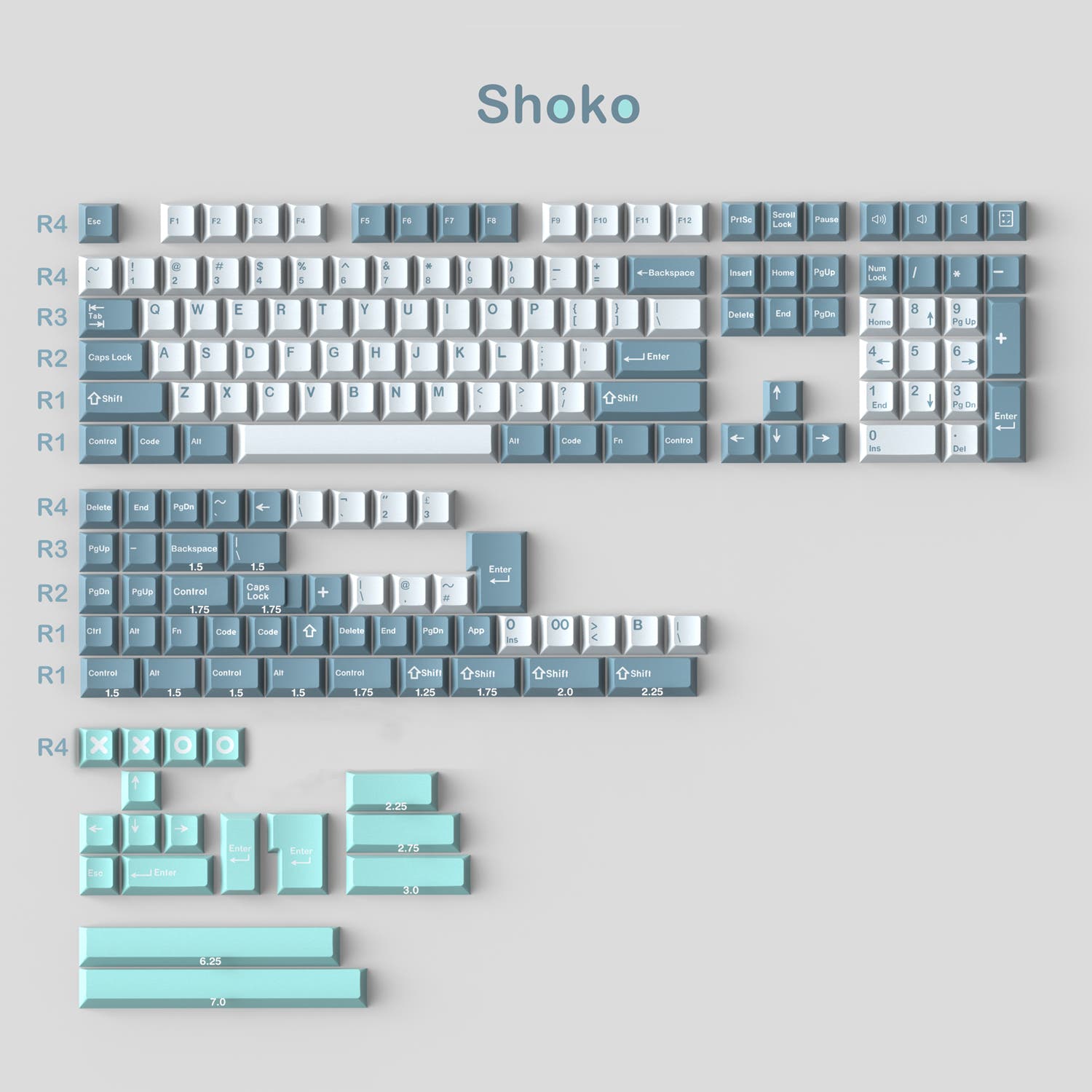 171 Keys ABS Double Shot SHOKO Keycaps