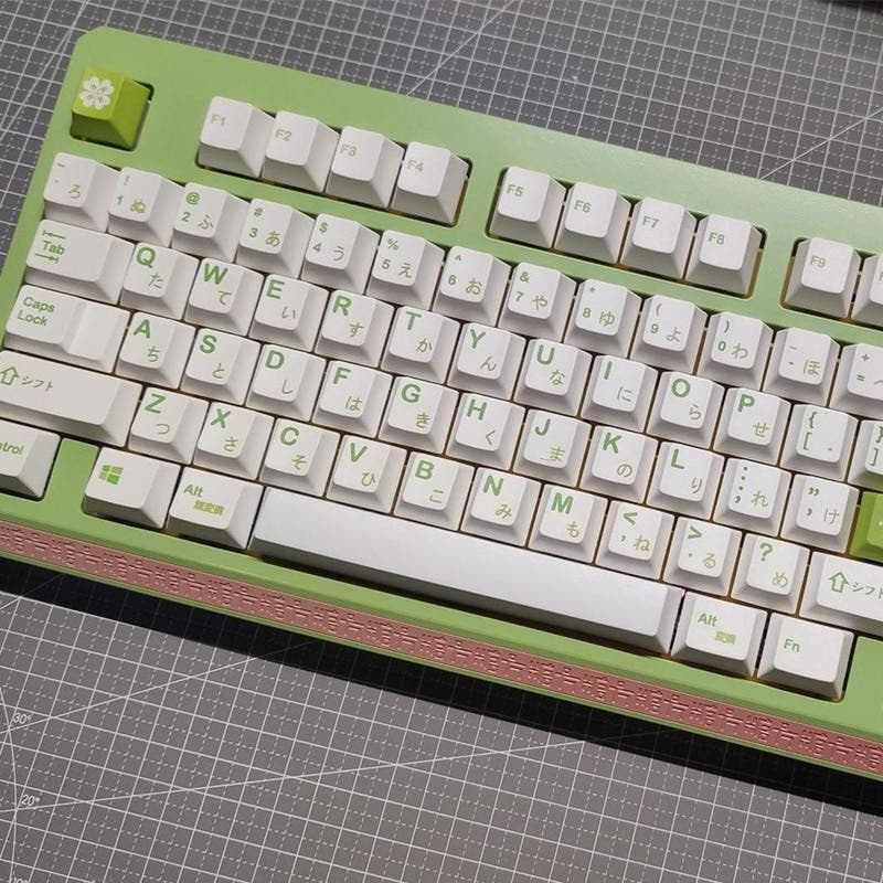 Spring Minimalist Green Keycaps