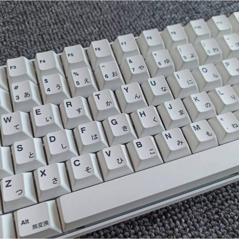 PBT 135 Keys Cherry Profile DYE-Sub  Japanese Keycap Minimalist White Theme Minimalist Style Suitable For Mechanical Keyboard