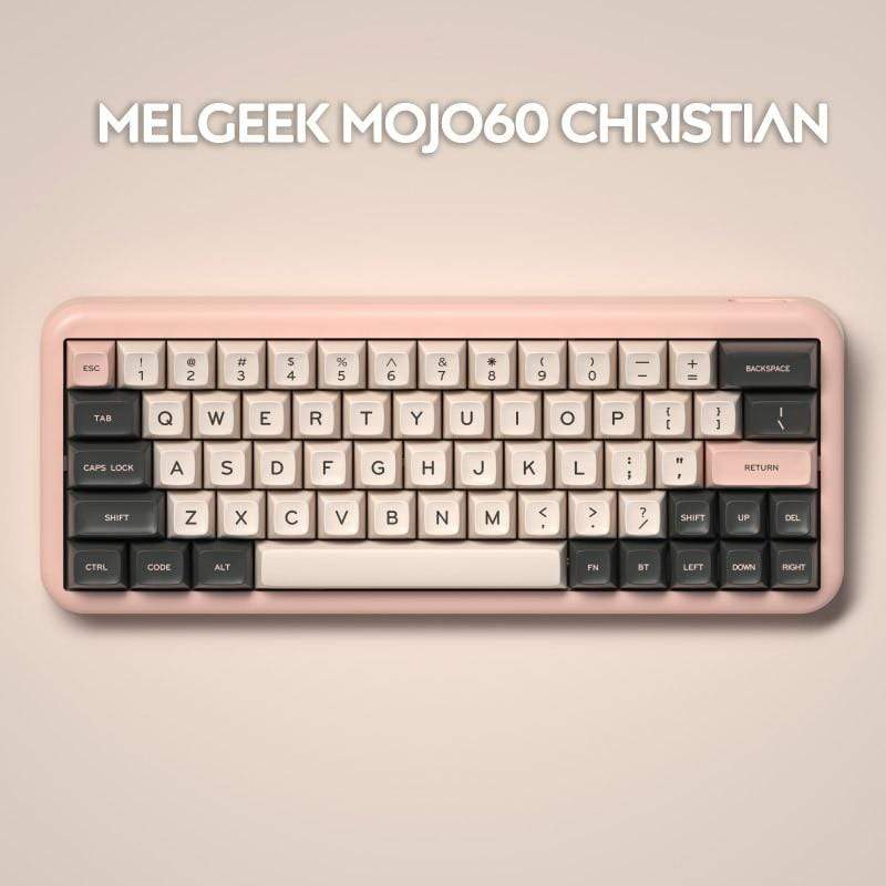 MelGeek Mojo60 Christian 64 Key mg Double Shot Keycaps Hot Swappable RGB Bluetooth 5.1 Wireless Dual Mode Mechanical Keyboard